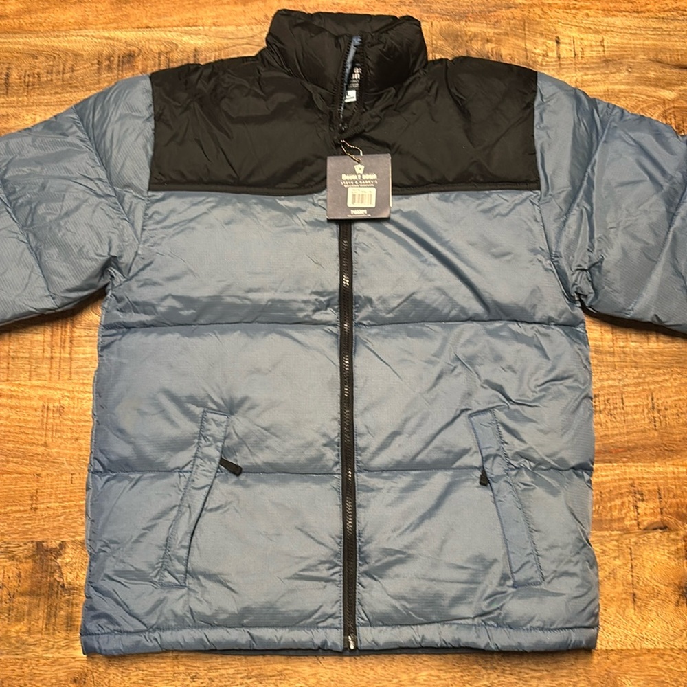 Double Down Puffer Jacket Blue/black  Womens Size XL (13)